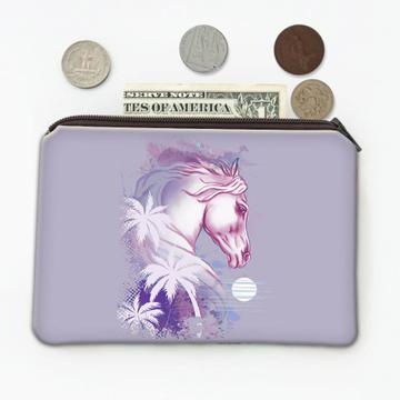 Horse Palm Trees : Gift Coin Purse For Horses Lover Animal Sweet Art Print Wall Decor Friendship