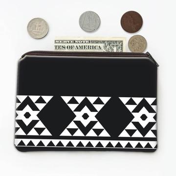 Tribal Print Abstract : Gift Coin Purse Design Personalized Custom Name For Coworker Boss Man