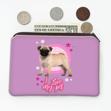For Pug Dog Lover Owner : Gift Coin Purse Dogs Animal Pet Cute Art Birthday Decor Puppy Girl