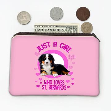 For Saint Bernard Dog Lover Owner : Gift Coin Purse Dogs Animal Pet Photo Art Birthday Girl