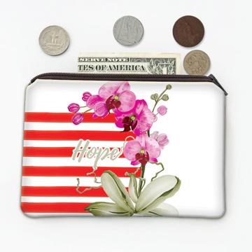 Orchid Orchids Lover : Gift Coin Purse Hope Stripes Exotic Flower Plant For Her Woman Feminine Art