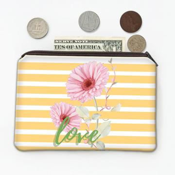 Calendula Stripes Art : Gift Coin Purse Love Flower Flowers Daisies For Her Woman Best Friend Cute