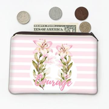 Lilly Lillies Lover Courage : Gift Coin Purse Stripes For Her Mother Woman Flowers Floral Art Print