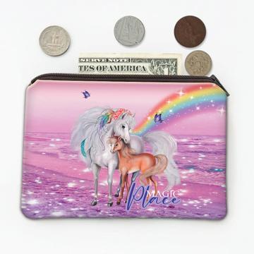 Mother Kid Child : Gift Coin Purse Horse Lover Family Son Daughter Love Magic Fairytale Rainbow