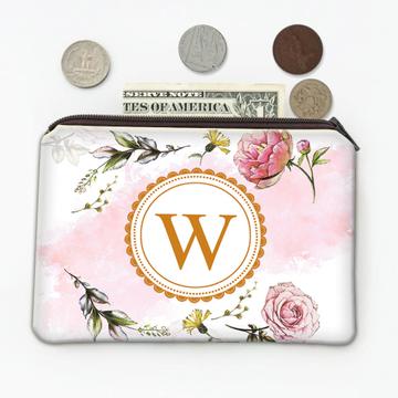 Custom Name Vintage Rose Art : Gift Coin Purse Personalized Flower Drawing For Her Woman Birthday