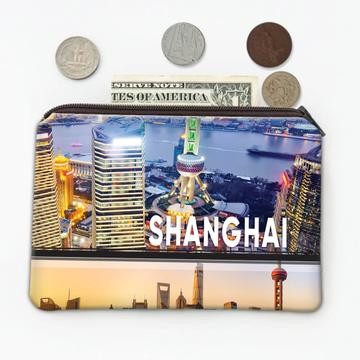 Shanghai Photographic China : Gift Coin Purse Chinese Capital Asia Asian Sunset City Souvenir Travel