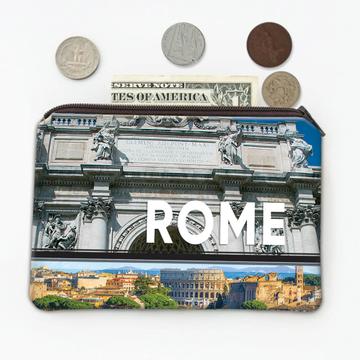 Rome Photo Coliseum : Gift Coin Purse Italy Italian Capital Europe Traveling Souvenir Ancient History