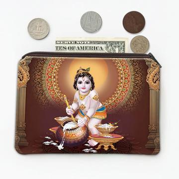 Vintage Baby Krishna Art : Gift Coin Purse Hindu Hinduism Religion India God Lord Devotional Poster