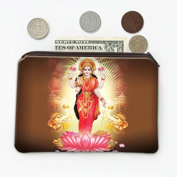 Lakshmi : Gift Coin Purse Vintage Style Indian Hindu Goddess Devotional Print Decor