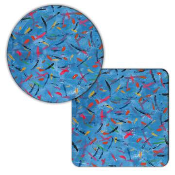 Paint Strokes : Gift Coaster Abstract Seamless Pattern Artistic Print Fabric Home Decor