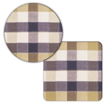 Classic Tartan Pattern : Gift Coaster Stitches Squares Abstract Seamless Grandpa Dad Kitchen