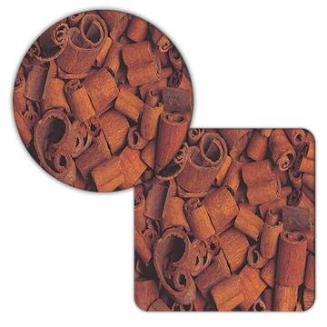 Cinnamon Photo Print : Gift Coaster Natural Food Canella Sticks Spice Kitchen Wall Decor