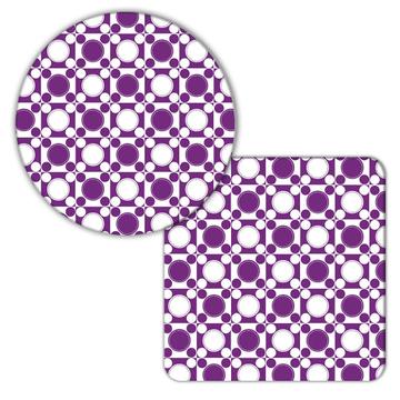 Purple Geometric Pattern : Gift Coaster Abstract Scandinavian Decoration