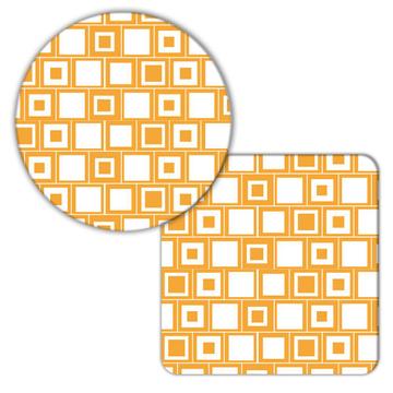 Yellow Square Pattern : Gift Coaster Abstract Scandinavian Decoration