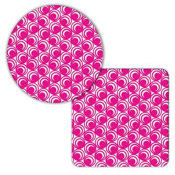 Pink Circles : Gift Coaster Abstract Scandinavian Decoration