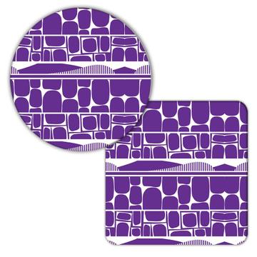 Purple Pattern : Gift Coaster Abstract Scandinavian Decoration