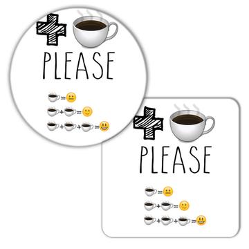 More Coffee Please Emoji : Gift Coaster Morning Smiley Funny