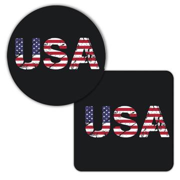 USA Vintage : Gift Coaster Americana Patriot Flag Country
