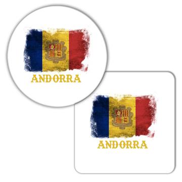 Andorra Andorran Flag : Gift Coaster Distressed Patriotic Vintage Souvenir Europe Country Pride