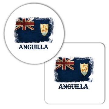 Anguilla Anguillan Flag : Gift Coaster North America Country Souvenir Pride Patriotic Travel