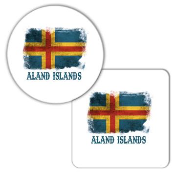 Aland Islands Flag : Gift Coaster Europe European Country Souvenir Patriotic Pride Vintage Travel