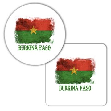 Burkina Faso Flag Burkinan : Gift Coaster Africa African Country Souvenir Patriotic Pride Vintage