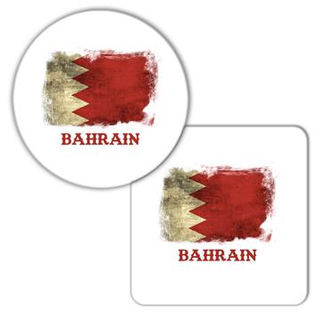 Bahrain Bahraini Flag : Gift Coaster Distressed Asia Asian Country Souvenir Patriotic Vintage