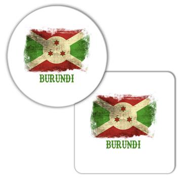 Burundi Burundian Flag : Gift Coaster Africa African Country Souvenir Patriotic Vintage Pride Art
