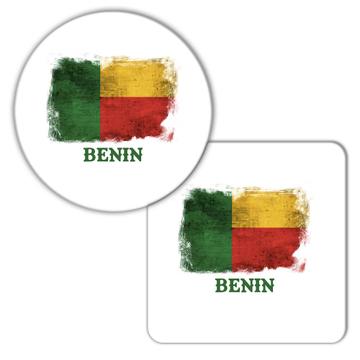 Benin Beninese Flag : Gift Coaster Africa African Country Souvenir Patriotic Vintage Pride Art