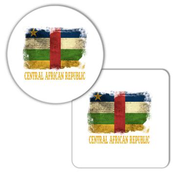 Central African Republic Flag : Gift Coaster Distressed Art Africa Pride Country Souvenir Patriotic