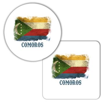 Comoros Comoran Flag : Gift Coaster Distressed Africa African Country Souvenir National Vintage Art
