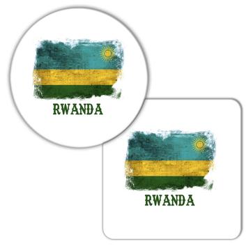 Rwanda Rwandan Flag : Gift Coaster Africa African Country Souvenir National Vintage Art Pride