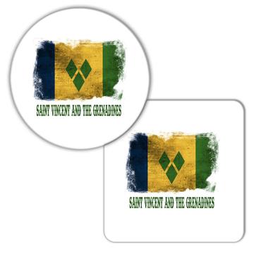 Saint Vincent And The Grenadines Flag : Gift Coaster Central America American Country Souvenir