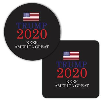 Keep America Great Trump 2020 : Gift Coaster USA Donald Flag American