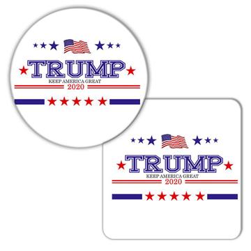 Keep America Great Trump 2020 : Gift Coaster USA Donald American Flag