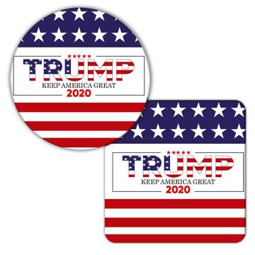 Keep America Great Trump 2020 : Gift Coaster USA Donald American Flag MAGA