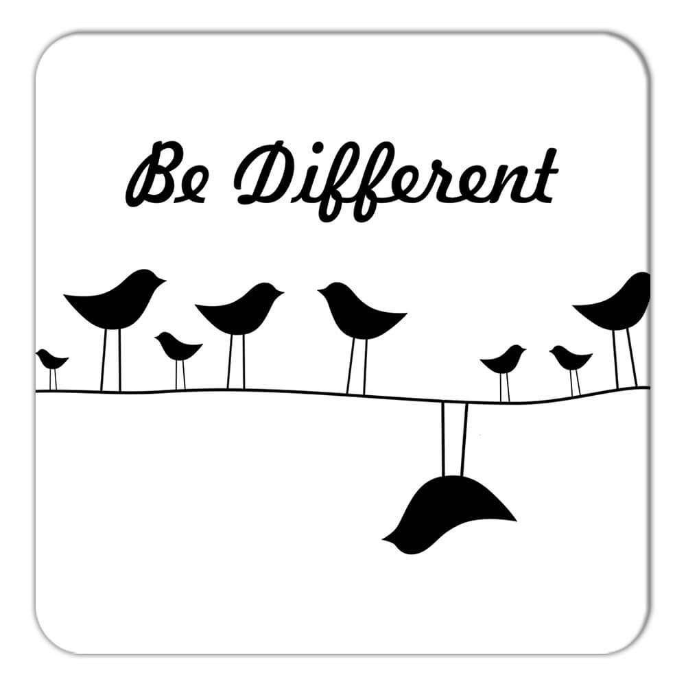 Gift Coaster : Be Different String Silhouette Cute Bird on Wire Lover