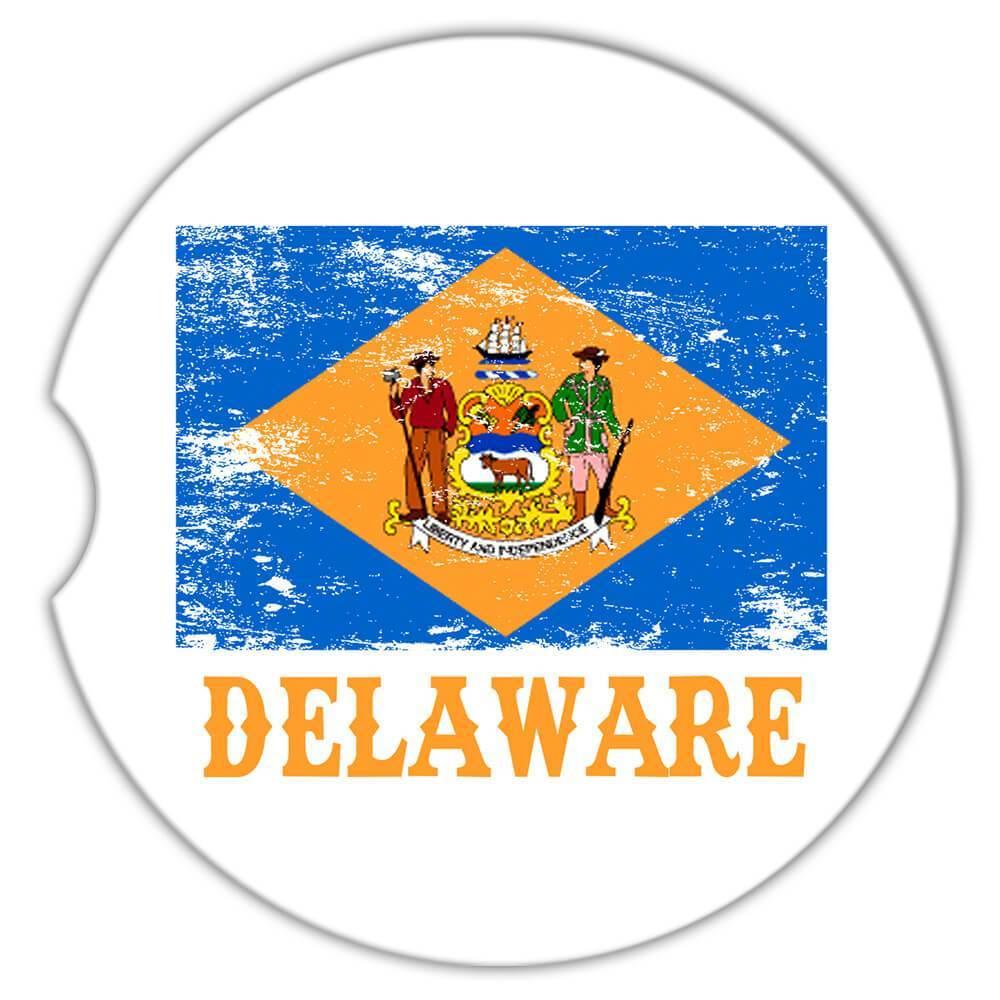 Geschenk Untersetzer: Delaware Flagge Distressed Souvenir Staat USA Weihnachten Mitarbeiter - Bild 6 von 10