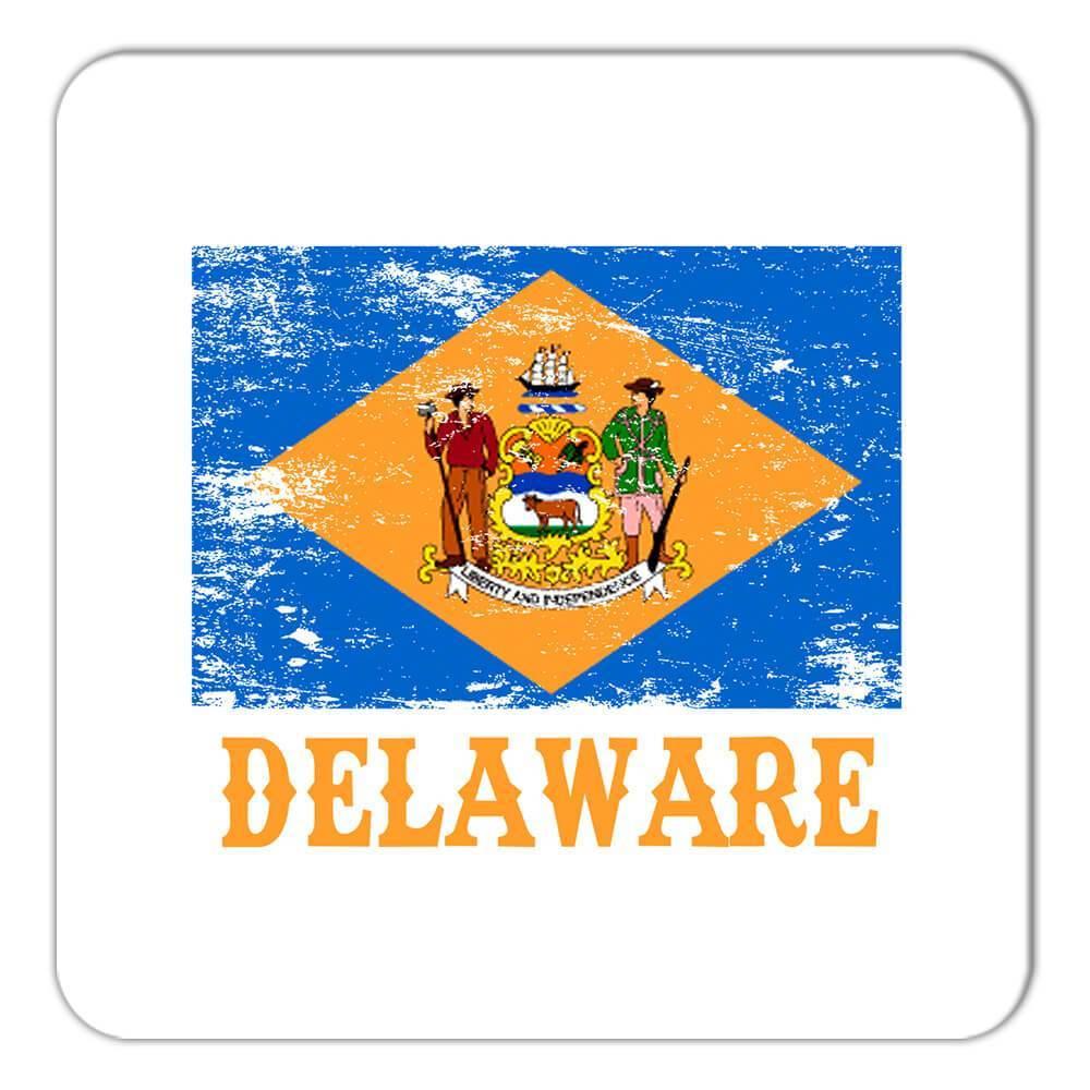 Geschenk Untersetzer: Delaware Flagge Distressed Souvenir Staat USA Weihnachten Mitarbeiter - Bild 3 von 10