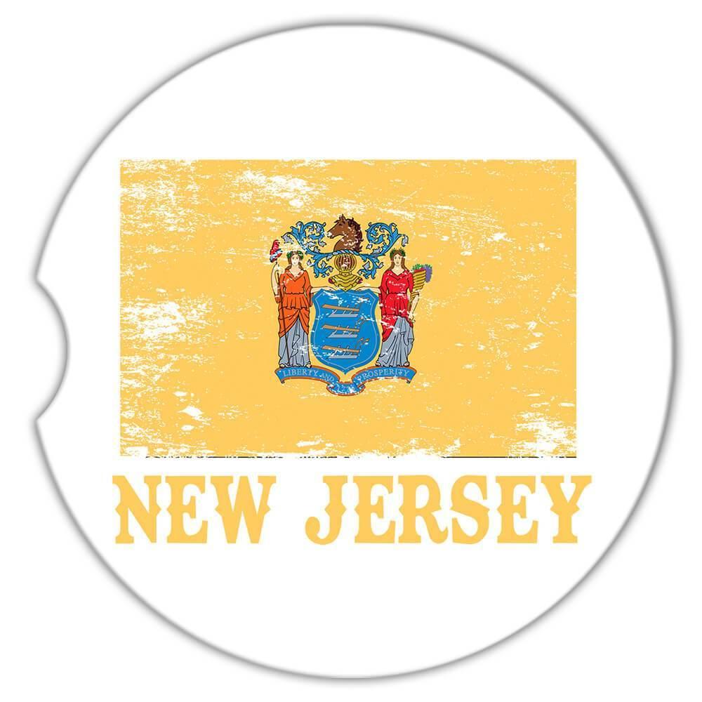 Geschenk Untersetzer: New Jersey Flagge Distressed Souvenir Staat USA Weihnachten Mitarbeiter - Bild 6 von 10