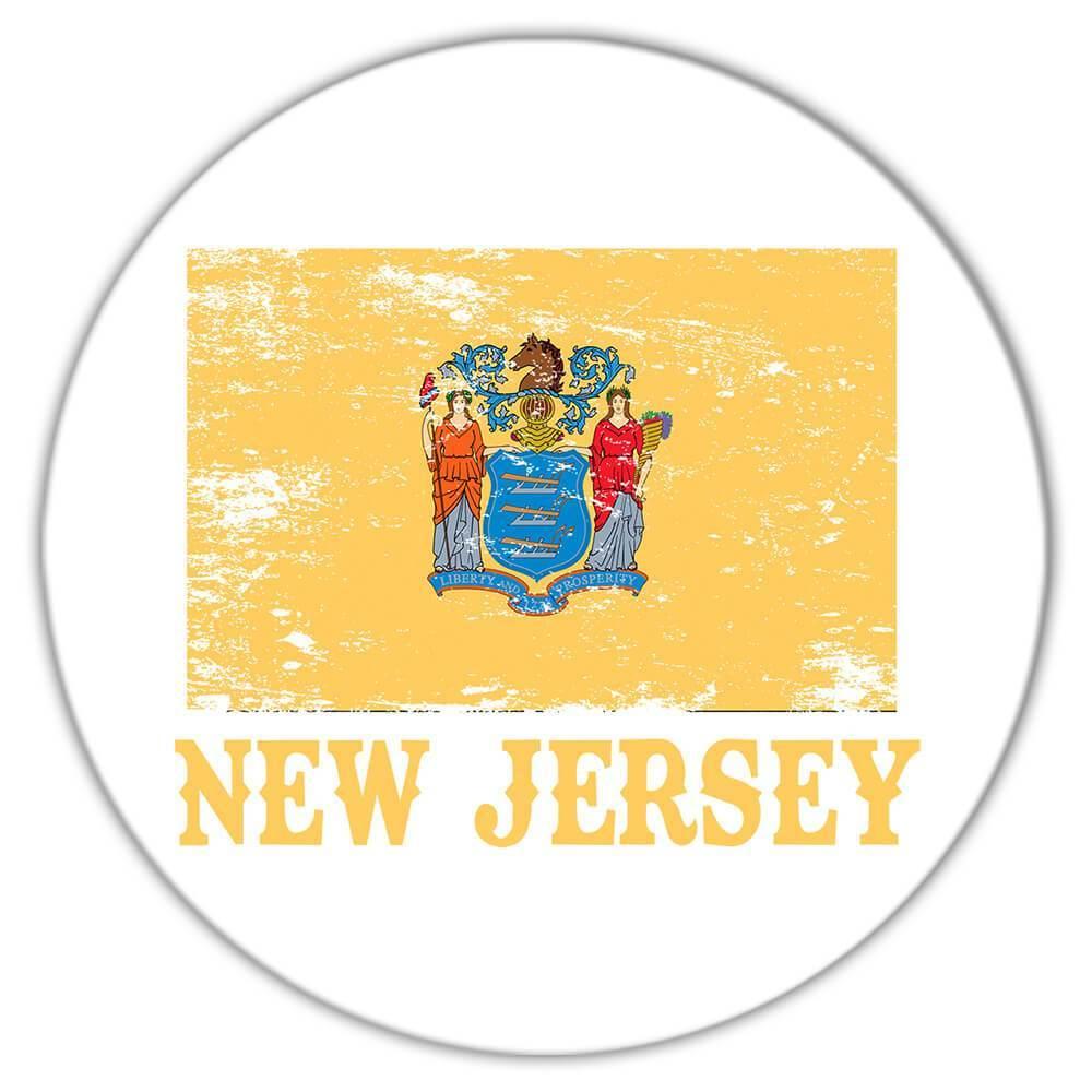 Geschenk Untersetzer: New Jersey Flagge Distressed Souvenir Staat USA Weihnachten Mitarbeiter - Bild 2 von 10