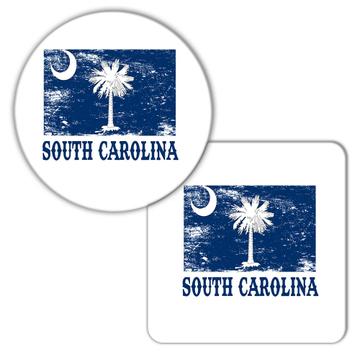 South Carolina : Gift Coaster Flag Distressed Souvenir State USA Christmas Coworker
