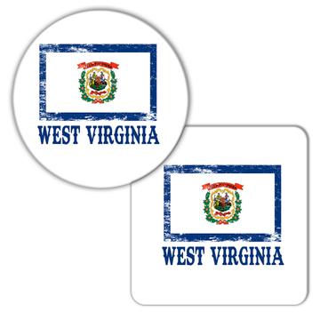 West Virginia : Gift Coaster Flag Distressed Souvenir State USA Christmas Coworker