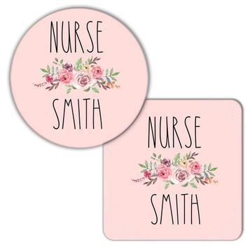 Personalized Nurse : Gift Coaster Last Name Family Job Office Coworker Smith