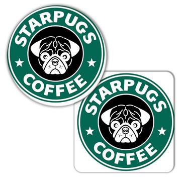 Starpugs Coffee : Gift Coaster Pug Dog Animal Pet Funny Parody