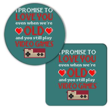 Love You Gamer : Gift Coaster Old Valentines Play Video Games