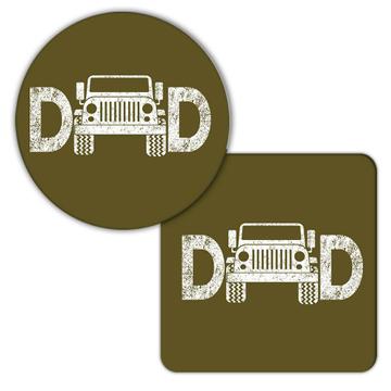 Jeep Dad : Gift Coaster Father Day Christmas Rally Offroad Birthday