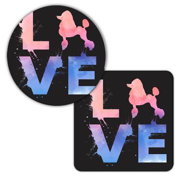 Love Poodle Sillhouette : Gift Coaster Dog Animal Pet