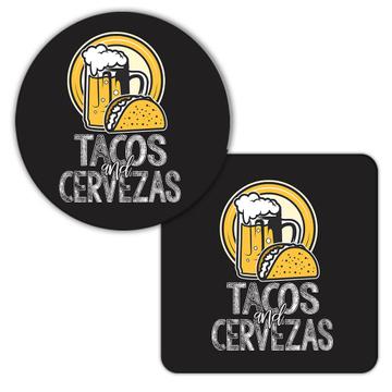 Tacos And Cervezas : Gift Coaster Beer Lover Mexico Mexican Food Drinks Drinking Bar