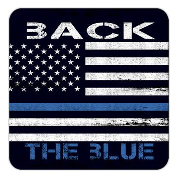 Back The Blue : Gift Coaster For Police Officer Support Policeman USA American Flag